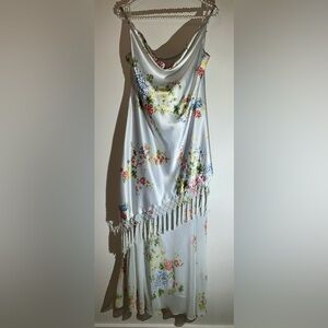 Alex Evenings floral beaded fringe pull on dress - stunning! - size 14 / unique